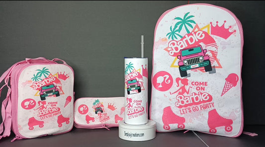 Barbie/Customized Bookbag Set